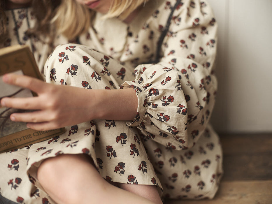 Vivienne organic dress - ruby floral
